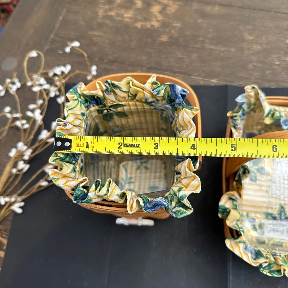 Longaberger‎ Horizons of Hope 2 Piece Yellow Floral Small Baskets Vintage '90s